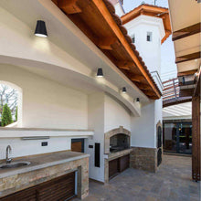 Load image into Gallery viewer, Hartford LED Semi Flush Ceiling Light in outdoor.
