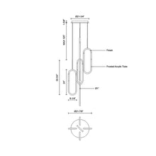 Load image into Gallery viewer, Huron LED Multi Light Pendant Light - line drawing.