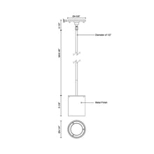 Load image into Gallery viewer, Lamar Outdoor LED Pendant Light - line drawing.