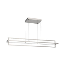 Load image into Gallery viewer, Mondrian Double LED Linear Pendant Light in Large/Brushed Nickel.
