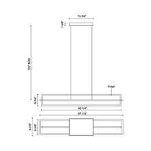 Load image into Gallery viewer, Mondrian Double LED Linear Pendant Light - line drawing.