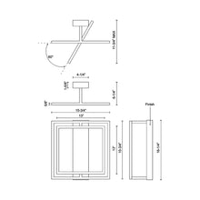 Load image into Gallery viewer, Mondrian LED Semi Flush Mount Ceiling Light - line drawing.