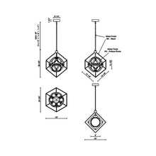 Load image into Gallery viewer, Monza LED Chandelier - line drawing.