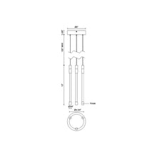 Load image into Gallery viewer, Motif 3-Light LED Pendant Light - line drawing.