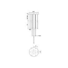 Load image into Gallery viewer, Motif Round LED Pendant Light - line drawing.