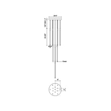 Load image into Gallery viewer, Motif Round LED Pendant Light - line drawing.