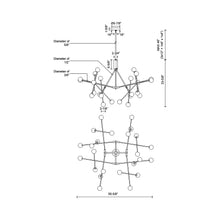 Load image into Gallery viewer, Moto LED Chandelier - line drawing.