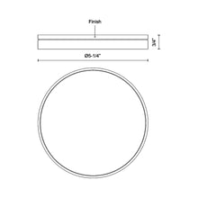 Load image into Gallery viewer, Novel LED Flush Mount Ceiling Light - line drawing.