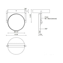 Load image into Gallery viewer, Novel LED Semi Flush Mount Ceiling Light - line drawing.