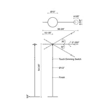 Load image into Gallery viewer, Rotaire LED Floor Lamp - line drawing.