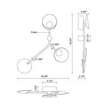 Load image into Gallery viewer, Rotaire LED Wall Light - line drawing.