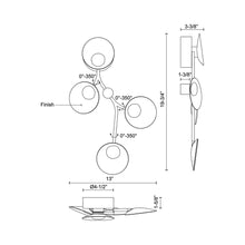 Load image into Gallery viewer, Rotaire LED Wall Light - line drawing.