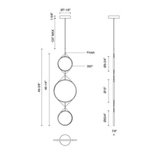 Load image into Gallery viewer, Serif LED Vertical Pendant Light - line drawing.
