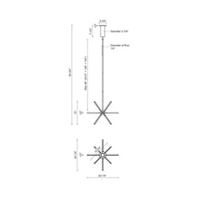 Load image into Gallery viewer, Sirius LED Chandelier - line drawing.