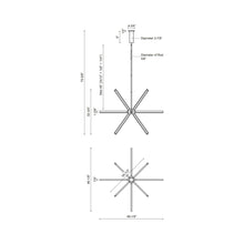 Load image into Gallery viewer, Sirius LED Chandelier - line drawing.
