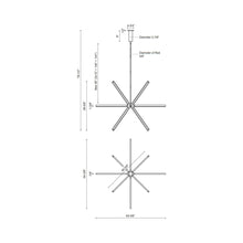 Load image into Gallery viewer, Sirius LED Chandelier - line drawing.