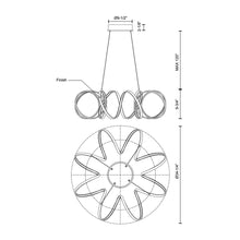 Load image into Gallery viewer, Synergy LED Pendant Light - line drawing.