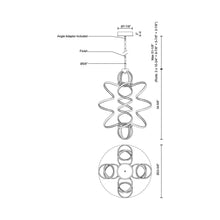Load image into Gallery viewer, Synergy Vertical LED Pendant Light - line drawing.