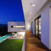 Load image into Gallery viewer, Trenton Outdoor LED Flush Mount Ceiling Light Outside Area.
