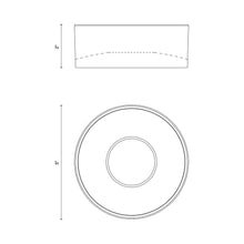 Load image into Gallery viewer, Trenton Outdoor LED Flush Mount Ceiling Light - line drawing.