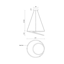 Load image into Gallery viewer, Twist LED Pendant Light - line drawing.