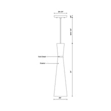 Load image into Gallery viewer, Vanderbilt Pendant Light - line drawing.