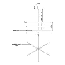 Load image into Gallery viewer, Vega LED Chandelier - line drawing.