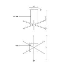Load image into Gallery viewer, Vega LED Multi Light Pendant Light - line drawing.