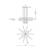Load image into Gallery viewer, Vega LED Multi Light Pendant Light - line drawing.