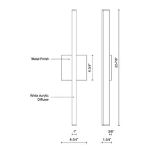 Load image into Gallery viewer, Vega Thin LED Wall Light - line drawing.
