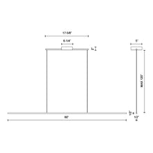 Load image into Gallery viewer, Vega Minor LED Linear Pendant Light - line drawing.