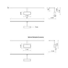 Load image into Gallery viewer, Vega Minor LED Picture Light - line drawing.
