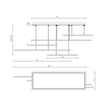 Load image into Gallery viewer, Vega Motion LED Multi Light Pendant Light - line drawing.