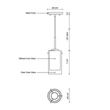 Load image into Gallery viewer, Verona LED Pendant Light - line drawing.