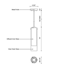 Load image into Gallery viewer, Verona LED Pendant Light - line drawing.