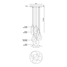 Load image into Gallery viewer, Victoria LED Multi Light Pendant Light - line drawing.