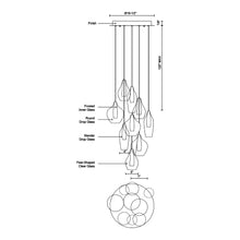 Load image into Gallery viewer, Victoria LED Multi Light Pendant Light - line drawing.