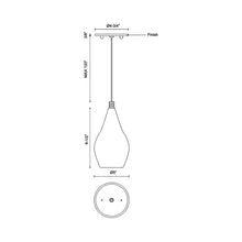 Load image into Gallery viewer, Victoria LED Pendant Light - line drawing.