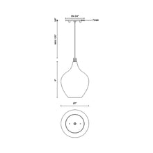Load image into Gallery viewer, Victoria LED Pendant Light - line drawing.