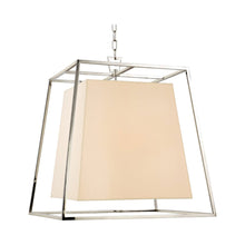 Load image into Gallery viewer, Kyle Chandelier in Polished Nickel/Cream.