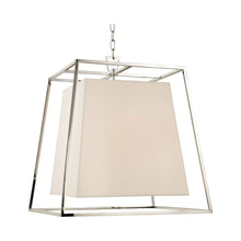 Load image into Gallery viewer, Kyle Chandelier in Polished Nickel/White.