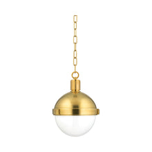 Load image into Gallery viewer, Lampbert Pendant Light in Aged Brass.
