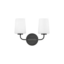 Load image into Gallery viewer, Kline Vanity Wall Light in Black (2-Light).
