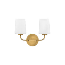 Load image into Gallery viewer, Kline Vanity Wall Light in Heritage Brass (2-Light).