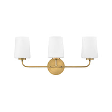 Load image into Gallery viewer, Kline Vanity Wall Light in Heritage Brass (3-Light).