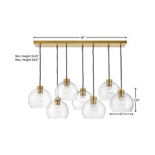 Load image into Gallery viewer, Rumi Multi Light Pendant Light - line drawing.