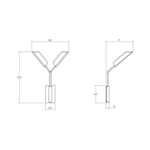 Load image into Gallery viewer, Leaf™ LED Wall Light - line drawing.