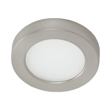 Load image into Gallery viewer, LED 90 Round LED Button Light in Brushed Nickel.