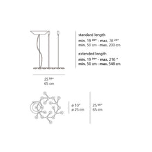 Load image into Gallery viewer, LED Net Circular Suspension Light - line drawing.