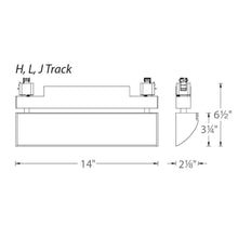Load image into Gallery viewer, LED42 Wall Wash Track Head - line drawing.